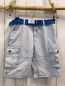 Preview: 2tlg  Shorts + Gürtel Gr. 152  weiß hellblaue Strefen + hellblau 