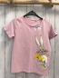 Preview:   T-Shirt  Gr. 128  rosa beige Punkte Hase mit gelben Blumen 
