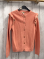 Preview: Vertbaudet  Strickjacke  Gr. 128  orange Rppen Rüschen an den Schultern mit goldenem Rand 