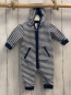 Preview: Alana  Overall Gr. 68  weiß blaue Streifen blauer Bund Kapuze 