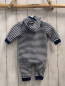 Preview: Alana  Overall Gr. 68  weiß blaue Streifen blauer Bund Kapuze 