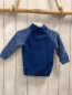 Preview: Liegelind  Pullover  Gr. 80  blau Zöpfe blau hellgrau melierte Ärmel 