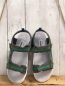 Preview: neu  Sandalen  Gr. 35  oliv türkis Streifen 