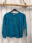 Preview: OKaidi Pullover  Gr. 128  petrol Strick glänzende Schleife 