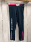 Preview: Zara  Sportleggings  Gr. 128  schwarz pink Reißverschlüsse Schrift 