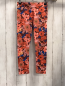 Preview: Next  Sportleggings  Gr. 122  braun orange apricot blaue Blumen + Blätter 