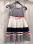 Preview: Mayoral  Kleid  Gr. 122  weiß blau rot mit Streifen + rotem Gürtel 