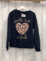 Preview:  Pullover  Gr. 134  schwarz Herz goldene Glitzerschrift 