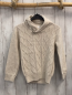 Preview:   Pullover  Gr. 128  beige Streick Zöpfe großer Kragen 