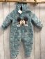 Preview: Disney  Plüschoverall Gr. 74  hellblau Micky Mouse Kapuze mit Ohren 