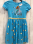 Preview:   Kleid  Gr. 128   hellblau Arielle goldene glänzende Sterne 