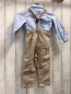 Preview: 2tlg  Latzhose + Hemd  Gr. 92  beige + hellblau 
