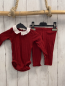 Preview: 2tlg H&M  Langarmbody + Leggings  Gr. 68  rot Lochmuster weißer Kragen 