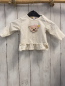 Preview: Steiff  Langarmshirt  Gr. 62  creme Rüschensaum Bärenkopf 