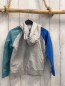 Preview: Alana  Sweatjacke  Gr. 116  grau mit Kapuze mint blaue Ärmel 