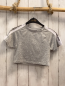 Preview:   Sportshirt  Gr. 134  grau weißer Streifen mit Schrift 