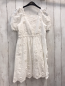 Preview: Zara  Kleid  Gr. 152  weiß Rosetten Lochstickerei 