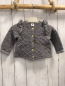Preview: Petit Bateau  Sweatjacke  Gr. 80  grau hellgrau kariert Rauten goldene Knöpfe 