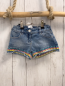 Preview:   Shorts  Gr. 104  blau Jeans bunter Saum mit Herzen 