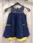 Preview: Piper & Posie  Kleid  Gr. 92  gelbes Unterkleid blaues Überkleid mit Lochmuster gelbe Schlefen 