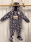 Preview: 2tlg Steiff  Winteroverall + Handschuhe  Gr. 68  dunkelblau Blumen 