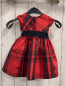 Preview: neu Ralph Lauren  Kleid  Gr. 74  schwarz rot kariert schwarzer Gürtel 