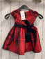 Preview: neu Ralph Lauren  Kleid  Gr. 74  schwarz rot kariert schwarzer Gürtel 