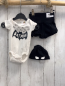 Preview: 3tlg  Body Mütze + Shorts  Gr. 56  weiß schwarz Batman 