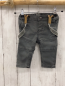 Preview: H&M Hose  Gr. 68  grau Jeans Bund verstellbar  mit Hosenträgern 