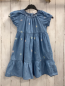 Preview:   Kleid  Gr. 128  blau Jeans bunte Schmetterlinge 