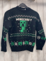 Preview: Minecraft Pullover Gr. 134  schwarz grün weiß Muster Strick