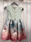 Preview: H&M  Kleid  Gr. 122  mint Oberteil mint altrosa Rock mit Hasen große Schleife Unterrock