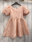Preview: Sinsay Kleid  Gr. 128  lachs Puffärmel Gürtelband mit Schleife 