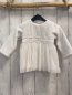 Preview:   Kleid  Gr. 86  weiß Plüsch + Netzüberrock Blumenborte 