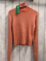 Preview: neu Mrs & Hugs  Gr. M Pullover  orange Rippen Strick Rolli + silber Glitzerfäden NP 79,99€ 