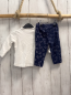 Preview: 2tlg Langarmshirt + Leggings Gr. 80  weiß Plüschbär + blau Bären
