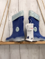 Preview: neu  Gummistiefel  Gr. 28  blau mint Bund mit Tropfen gefüttert 