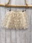 Preview:   Rock Gr. 104  beige Tüllüberrock mit Blumen 