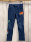 Preview: Mini Boden  Hose  Gr. 146  blau Jeans bunte Dinos Strickbund (minimale Gebrauchsspuren)