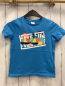 Preview: S´Oliver  T-Shirt  Gr. 116  hellblau bnter Druck weiße Schrift 