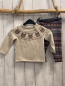 Preview: 2tlg  Pullover + Leggings  Gr. 80  beige grau mit Muster + Bärenköpfen Strick