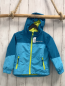 Preview:   Winterjacke  Gr. 98  petrol hellblau hellgrüne Reißverschlüsse + Futter 
