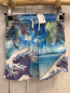 Preview: Scotch & Soda  Badeshorts  Gr. 116  hellblau Strandbild mit Palmen und Wellen 