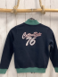 Preview: Cotton Belt  Sweatjacke  Gr. 128  blau grüner Rippenbund Wappen 