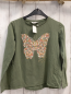 Preview: H&M Langarmshirt Gr. 134  oliv Schmetterling