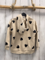Preview: H&M Sweatjacke Gr. 110  beige schwarze Herzen