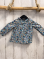 Preview: Zara  Bluse  Gr. 68  beige hellblau petrol blaue Blütten sand Blätter 
