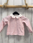 Preview: Jacadi  Langarmshirt  Gr. 86  weiß rosa Streifen weißer Kragen 
