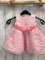 Preview: Mayoral  Kleid  Gr. 68  rosa weiß transparente Streifen rosa Gürtelband  weißes Unterkleid 