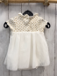 Preview: Petit Bateau  Kleid  Gr. 68  weiß goldene Glitzerpnkte weißer Tüllüberrock Bodyunterteil 